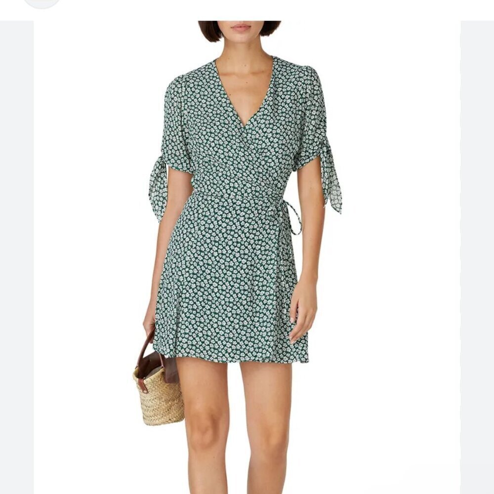 Reformation Sammy Green Floral Mini Dress - Size XS 🌿✨